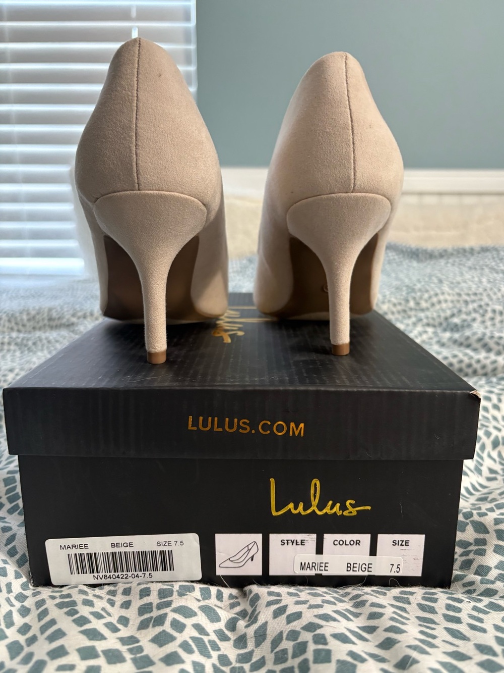 Lulu's Light Beige Suede Pointed-Toe Heels - Picture 4 of 5